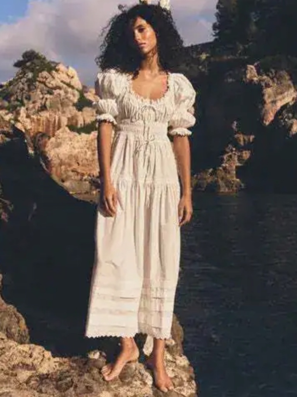 DÔEN Bardot /Ischia Dress White XS